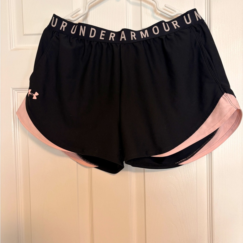 Under Armour Black and Pink Athletic Shorts. Size XL